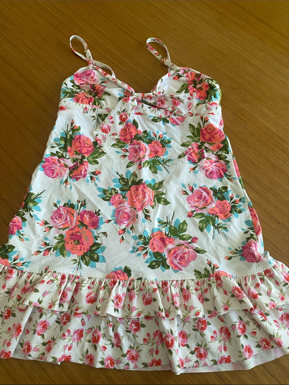 Betsey Johnson Swim DressPink & Green Floral M
